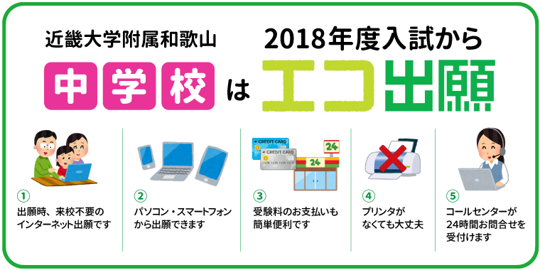 中学校は2018年度入試からエコ出願